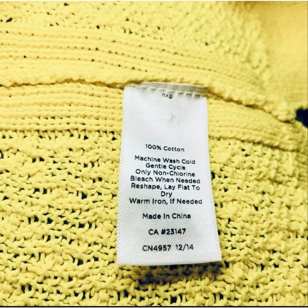 Talbots Yellow Open-Knit Crewneck Sweater | Coastal Spring Layer